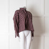 Isabel Marant Etoile Black Red Check Cotton Long Sleeve Top