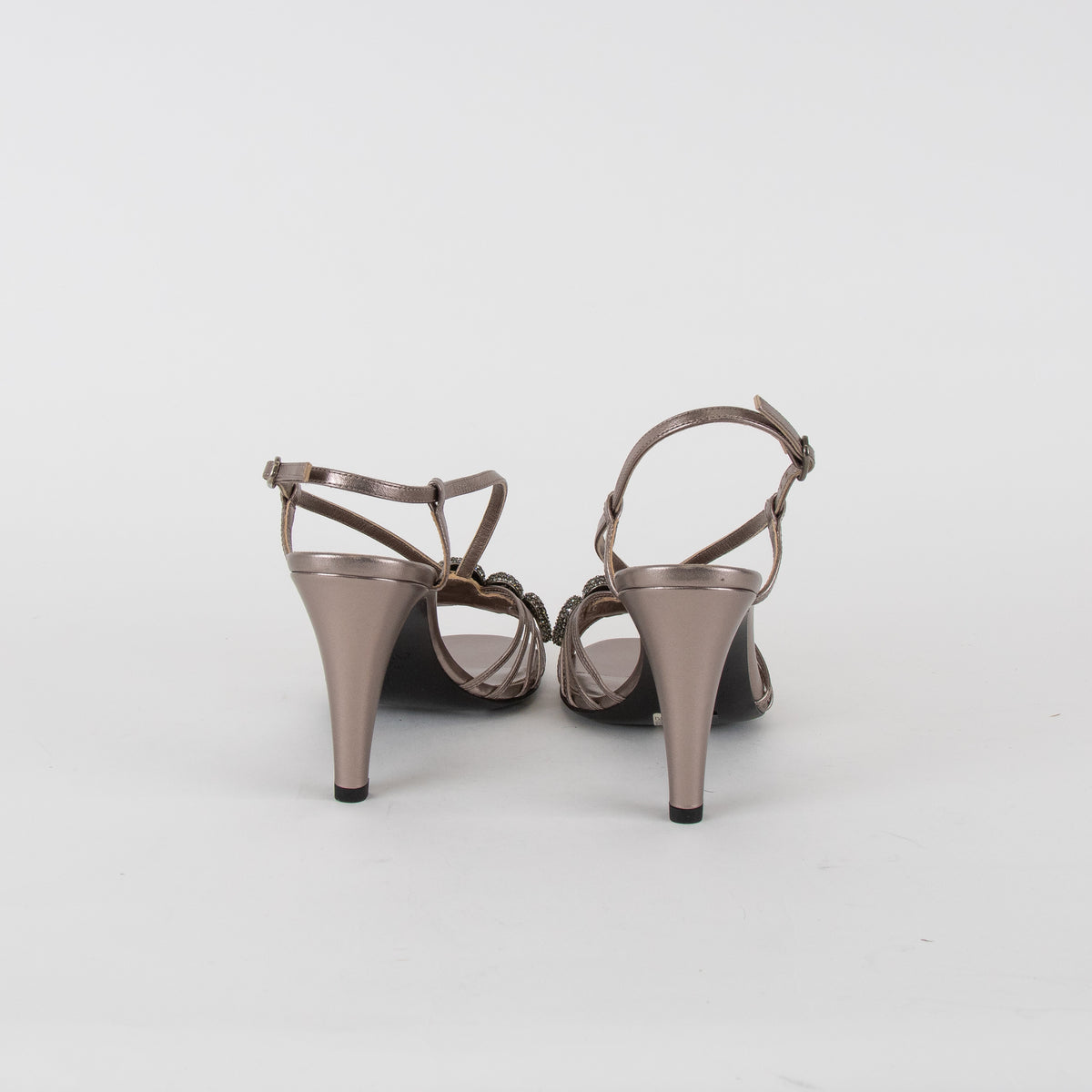 Valentino Metallic Bronze Snake Heeled Sandals
