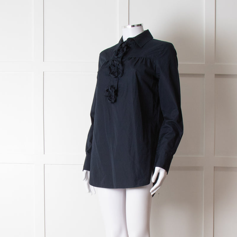 See By Chloe Navy Blue Flower Detail Cotton Top