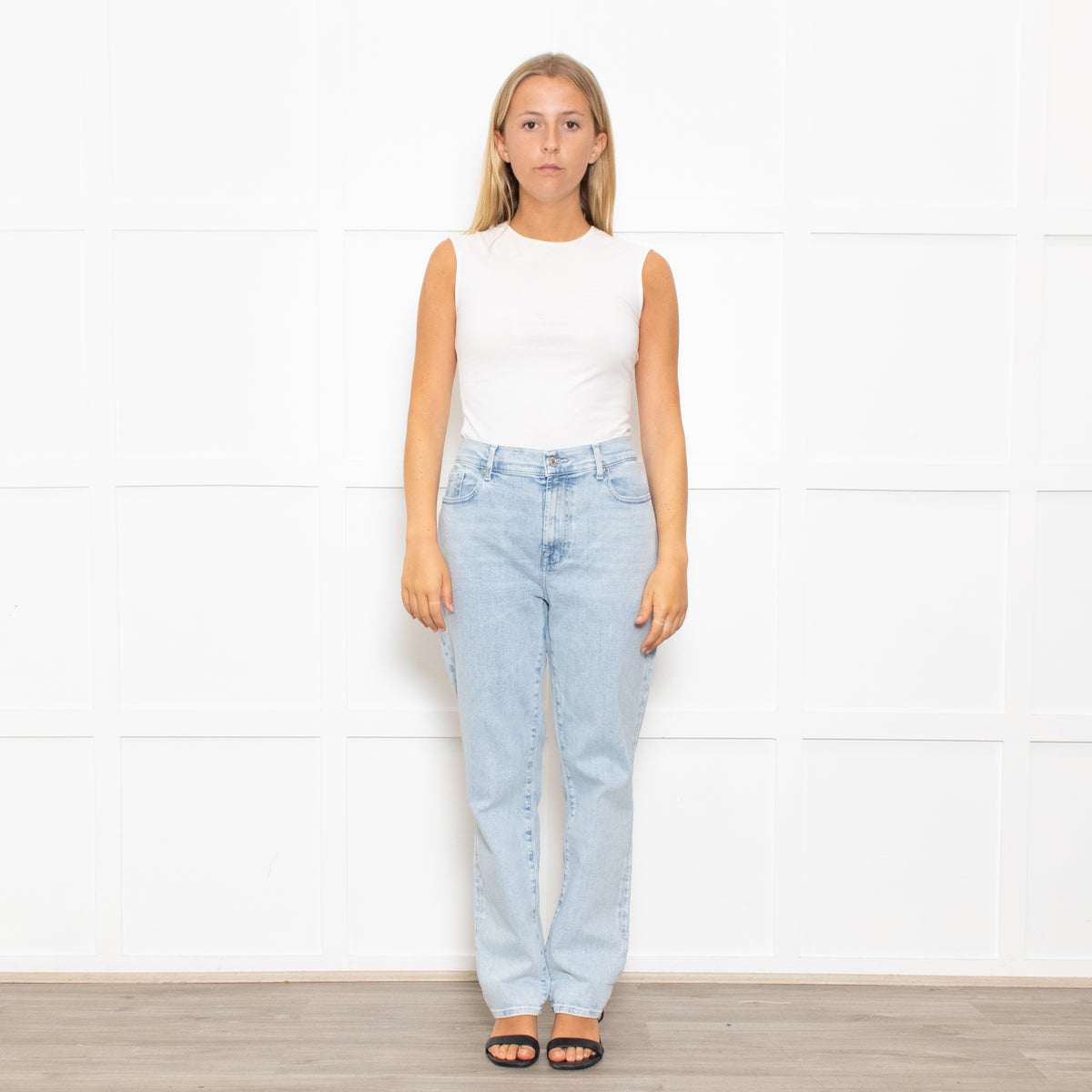 7 For All Mankind Pale Wash Stretch Jeans