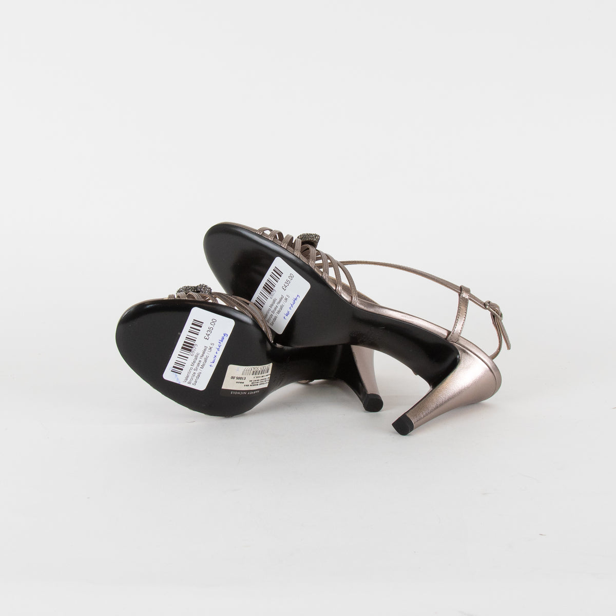 Valentino Metallic Bronze Snake Heeled Sandals