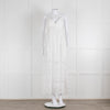 Zimmermann White Cotton Embroidered Low Back Sleeveless Dress