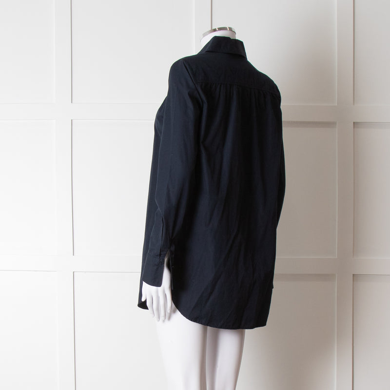 See By Chloe Navy Blue Flower Detail Cotton Top