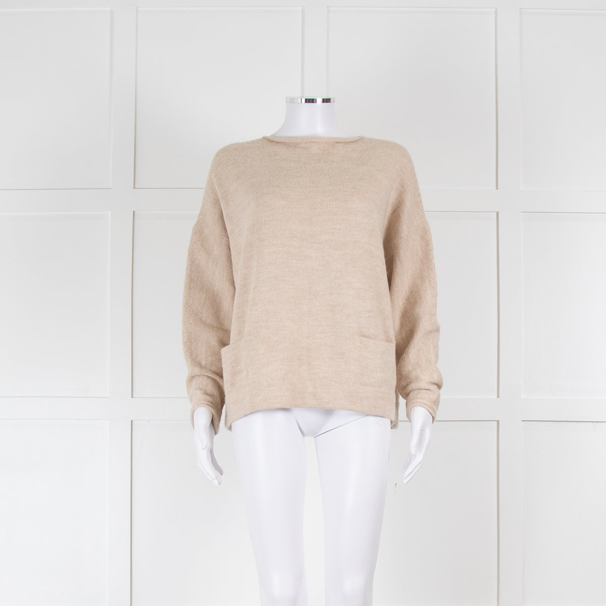 Lauren Manoogian Beige Alpaca Wool Mix Front Pocket Jumper