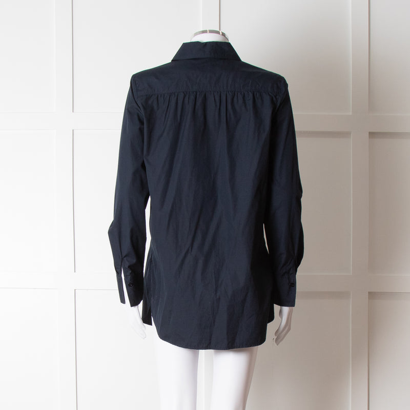 See By Chloe Navy Blue Flower Detail Cotton Top