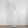 Zimmermann White Cotton Embroidered Low Back Sleeveless Dress