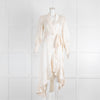 Zimmermann Cream Silk Wrap Midi Dress