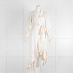 Zimmermann Cream Silk Wrap Midi Dress