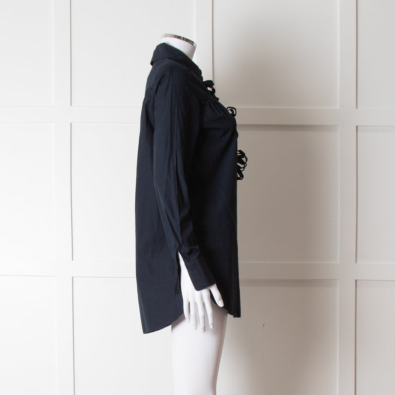 See By Chloe Navy Blue Flower Detail Cotton Top