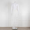 Zimmermann White Cotton Embroidered Low Back Sleeveless Dress