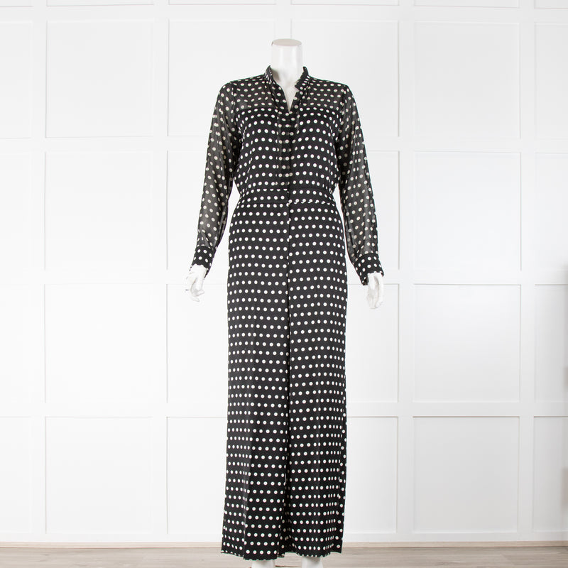 Marella Black And Cream Spot Jumpsuit