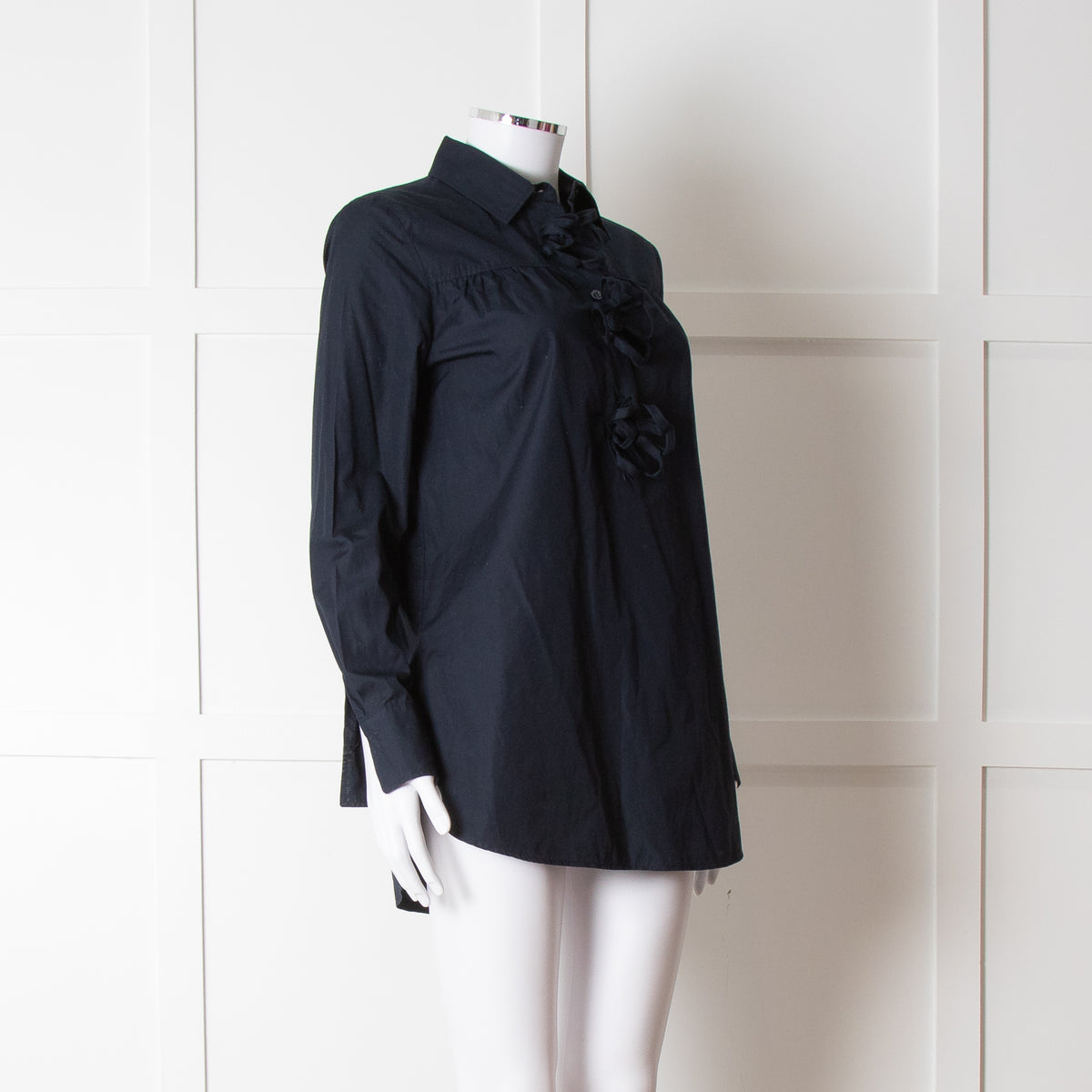 See By Chloe Navy Blue Flower Detail Cotton Top