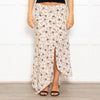 Veronica Beard Silk Hankerchief Floral Cream Midi Skirt