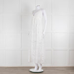 Zimmermann White Cotton Embroidered Low Back Sleeveless Dress