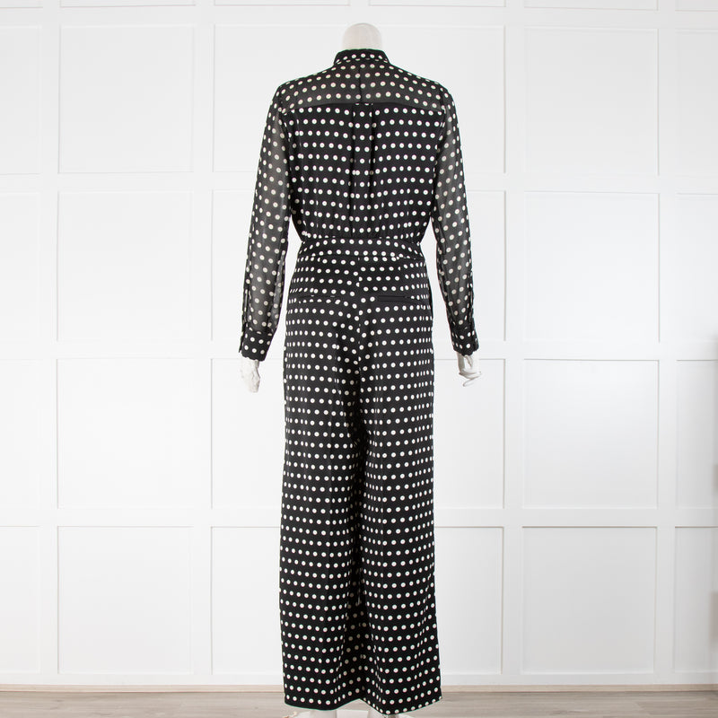 Marella Black And Cream Spot Jumpsuit