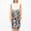 Max Mara Cream Black Floral Sleeveless Dress Plus Cropped Jacket