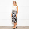 Max Mara Cream Black Floral Sleeveless Dress Plus Cropped Jacket