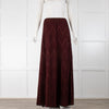 M Missoni Burgundy Knit Shimmer Maxi Skirt