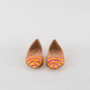 Rupert Sanderson Yellow Orange Pink Print Pointy Pumps