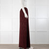 M Missoni Burgundy Knit Shimmer Maxi Skirt