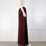 M Missoni Burgundy Knit Shimmer Maxi Skirt