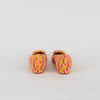 Rupert Sanderson Yellow Orange Pink Print Pointy Pumps