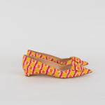 Rupert Sanderson Yellow Orange Pink Print Pointy Pumps