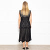 Max Mara Black Lace Waist Silk Sleeveless Dress