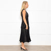 Max Mara Black Lace Waist Silk Sleeveless Dress