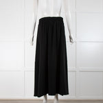 Sarah Pacini Black Crepe Maxi Skirt Long Back Hem