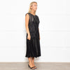 Max Mara Black Lace Waist Silk Sleeveless Dress