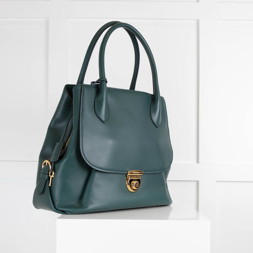 Salvatore Ferragamo Bottle Green East/West Fiamma Handbag