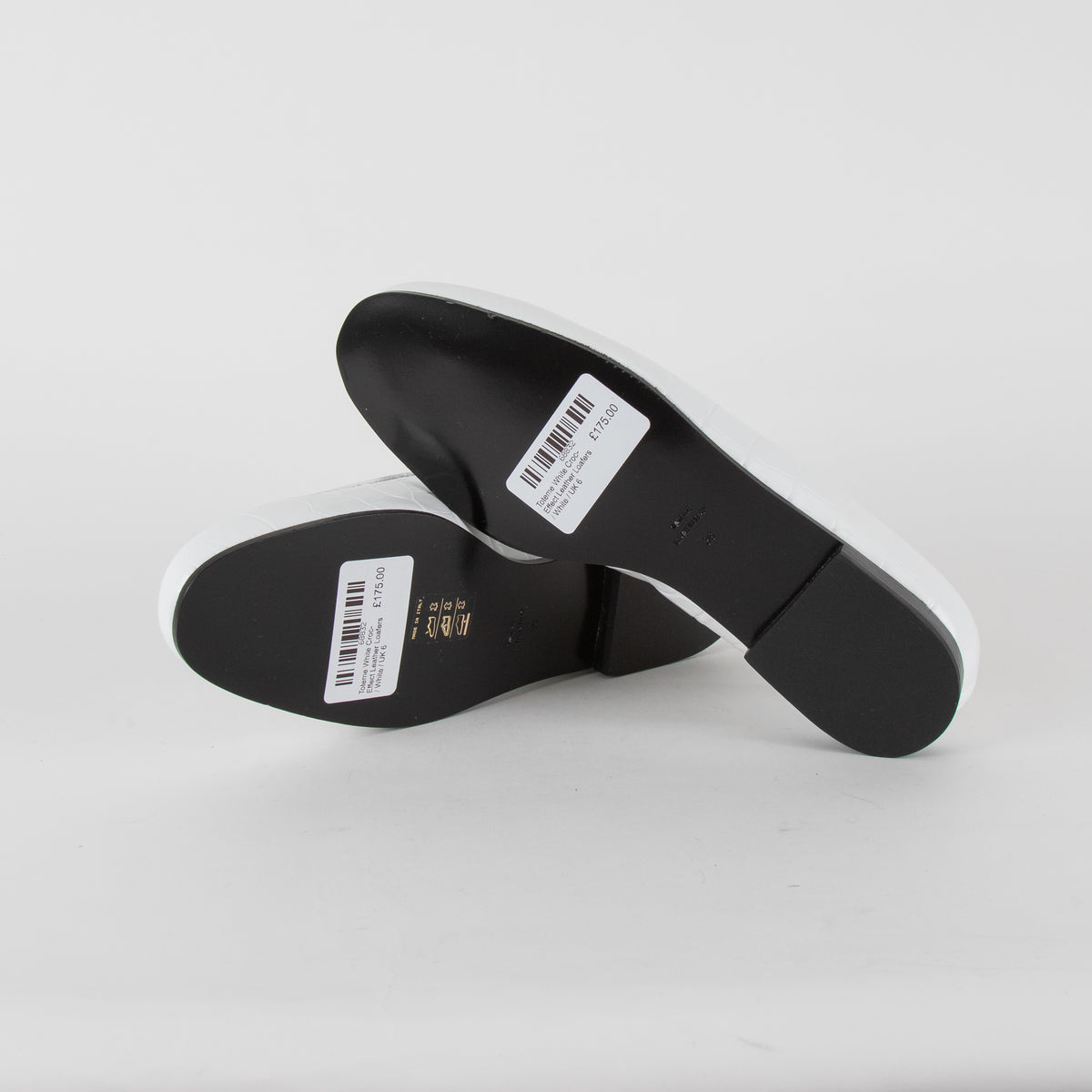 Toteme White Croc-Effect Leather Loafers
