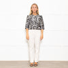 Max Mara Cream Black Floral Sleeveless Dress Plus Cropped Jacket