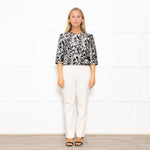 Max Mara Cream Black Floral Sleeveless Dress Plus Cropped Jacket