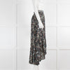 ba&sh Blue Floral Dipped Back Hem Skirt