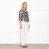 Max Mara Cream Black Floral Sleeveless Dress Plus Cropped Jacket