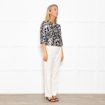 Max Mara Cream Black Floral Sleeveless Dress Plus Cropped Jacket