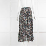ba&sh Blue Floral Dipped Back Hem Skirt