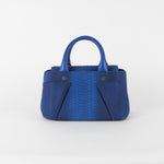 Roland Mouret Electric Blue Python Top Handle Bag