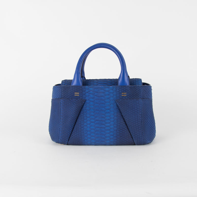 Roland Mouret Electric Blue Python Top Handle Bag