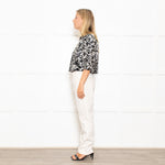 Max Mara Cream Black Floral Sleeveless Dress Plus Cropped Jacket