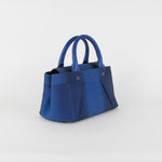 Roland Mouret Electric Blue Python Top Handle Bag