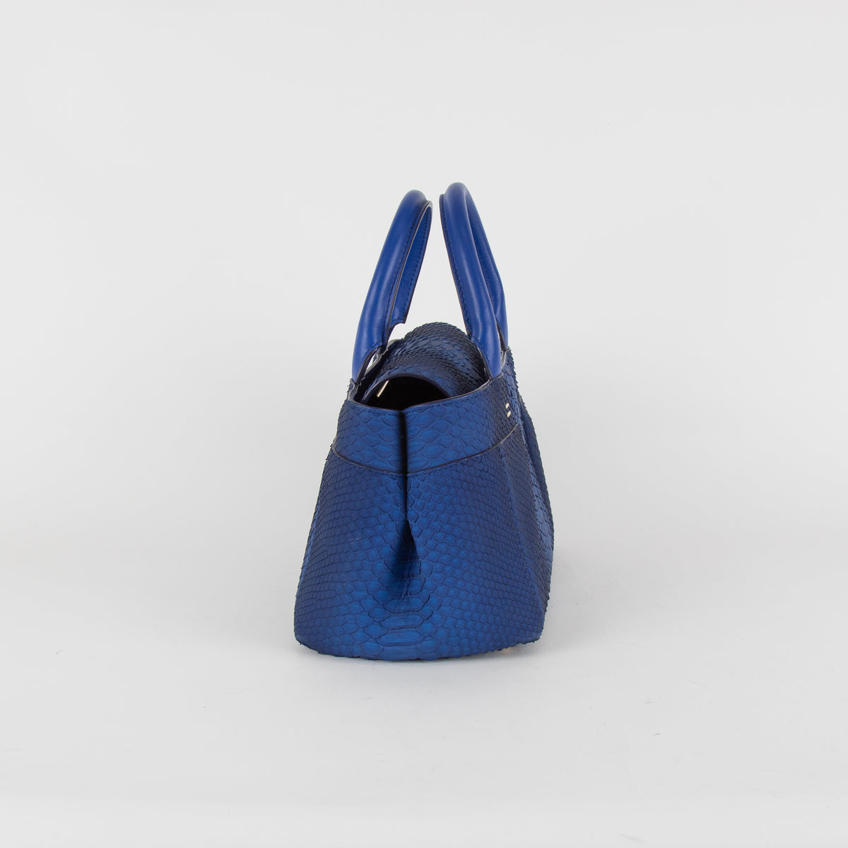 Roland Mouret Electric Blue Python Top Handle Bag