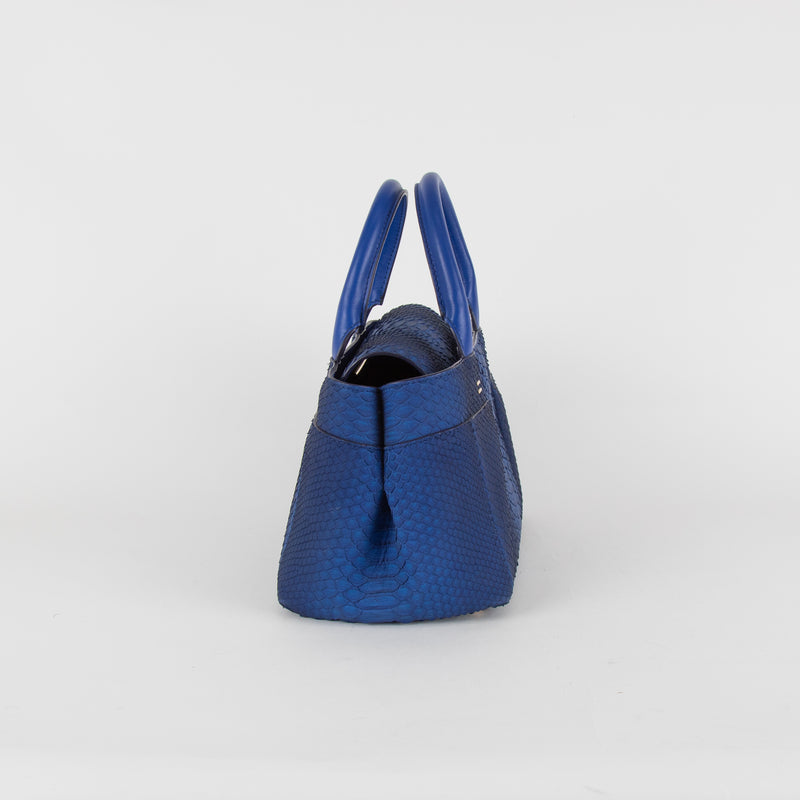 Roland Mouret Electric Blue Python Top Handle Bag