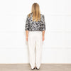 Max Mara Cream Black Floral Sleeveless Dress Plus Cropped Jacket