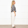 Max Mara Cream Black Floral Sleeveless Dress Plus Cropped Jacket