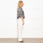 Max Mara Cream Black Floral Sleeveless Dress Plus Cropped Jacket