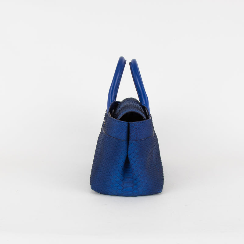 Roland Mouret Electric Blue Python Top Handle Bag
