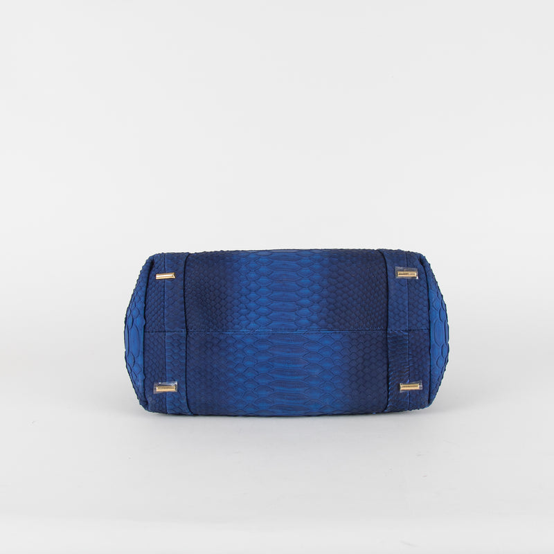 Roland Mouret Electric Blue Python Top Handle Bag